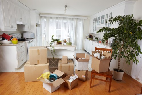 Organised business storage with boxes and shelving