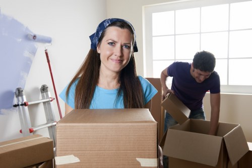 Boxes and furniture prepared for a small removals job