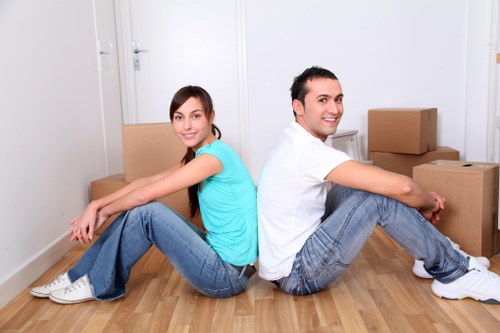 Neatly packed boxes in a storage area designed for organization